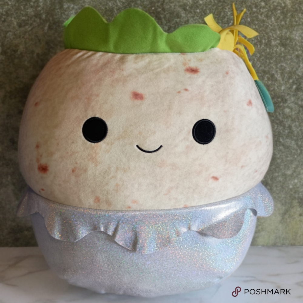 Squishmallows Green and Silver Stuffed Animal Toy